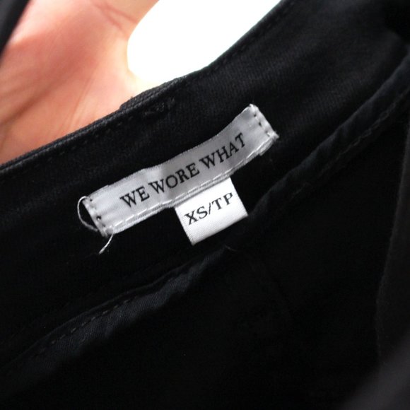 WeWoreWhat Black Stretch Denim High Rise Skinny Bib Overalls X-Small Jumpsuit XS - Picture 8 of 9